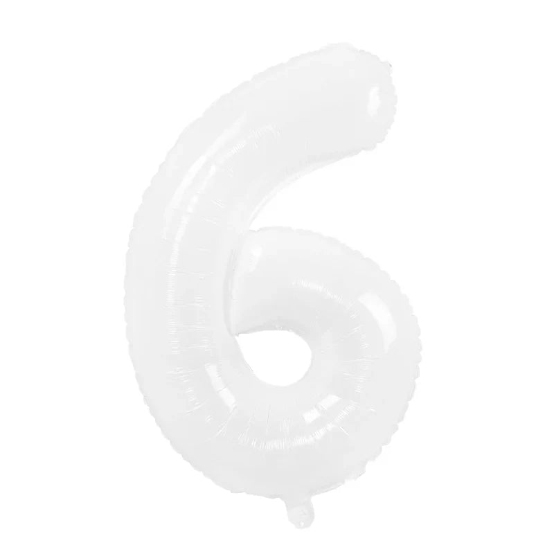 Cream Foil Number Balloons 1-9 Set | Large Digital Birthday Party Decor