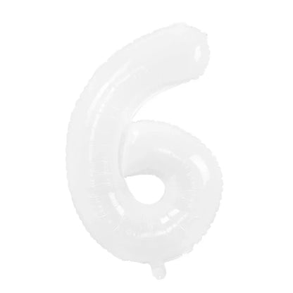 Cream Foil Number Balloons 1-9 Set | Large Digital Birthday Party Decor