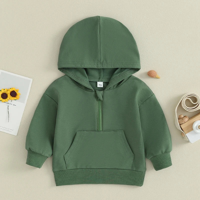 Kids Solid Color Hoodie | Long Sleeve Pullover for Toddlers