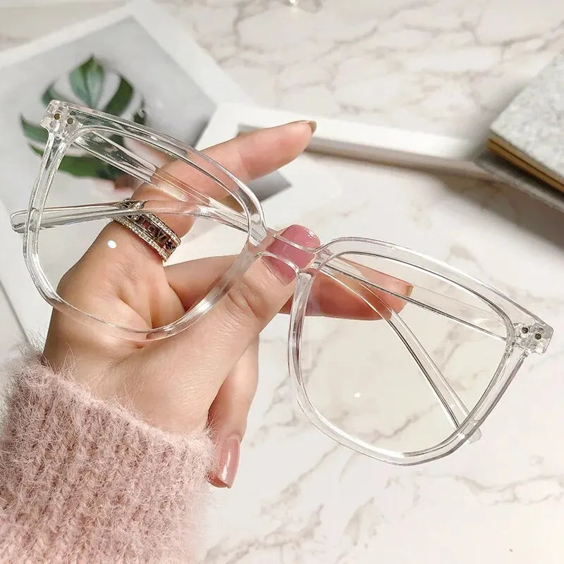 Anti-Blue Light Glasses for Women - Retro Oval Lightweight Plastic Frames with Gradient Lenses