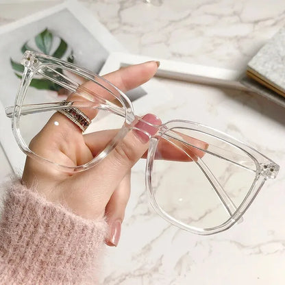 Anti-Blue Light Glasses for Women - Retro Oval Lightweight Plastic Frames with Gradient Lenses