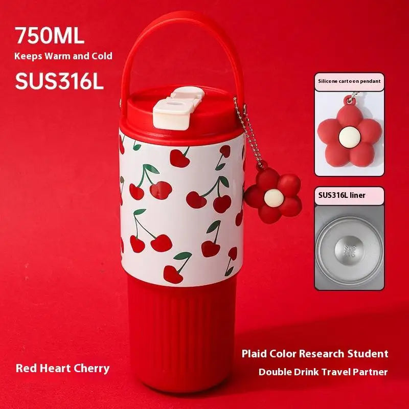 316 Stainless Steel Insulated Travel Mug | Leakproof Car Thermos Cup with Handle