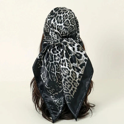 Satin Square Scarf – Elegant 2025 Print Hijab, Shawl & Hair Wrap