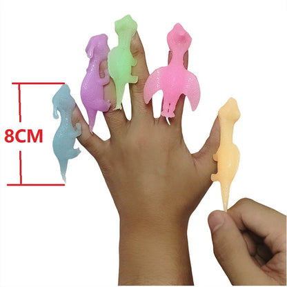 Colorful Finger Catapult Dinosaur Games | Glow in the Dark Party Favor Set