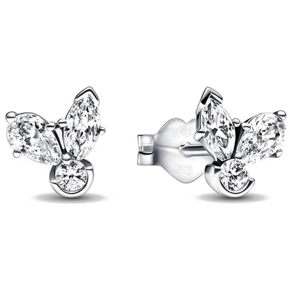925 Sterling Silver Snowflake Heart Earrings | Fine Stud Earrings for Women