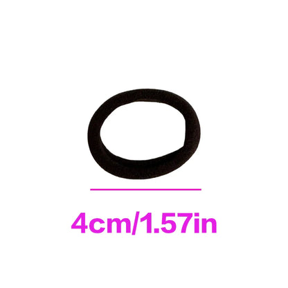 100-Pack Black Seamless Elastic Hair Ties for Women and Girls, No-Damage High Elastic Ponytail Bands