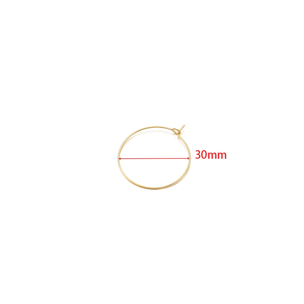 20-Piece Gold Stainless Steel Hoop Earring Wires | Bulk Jewelry Making Supplies