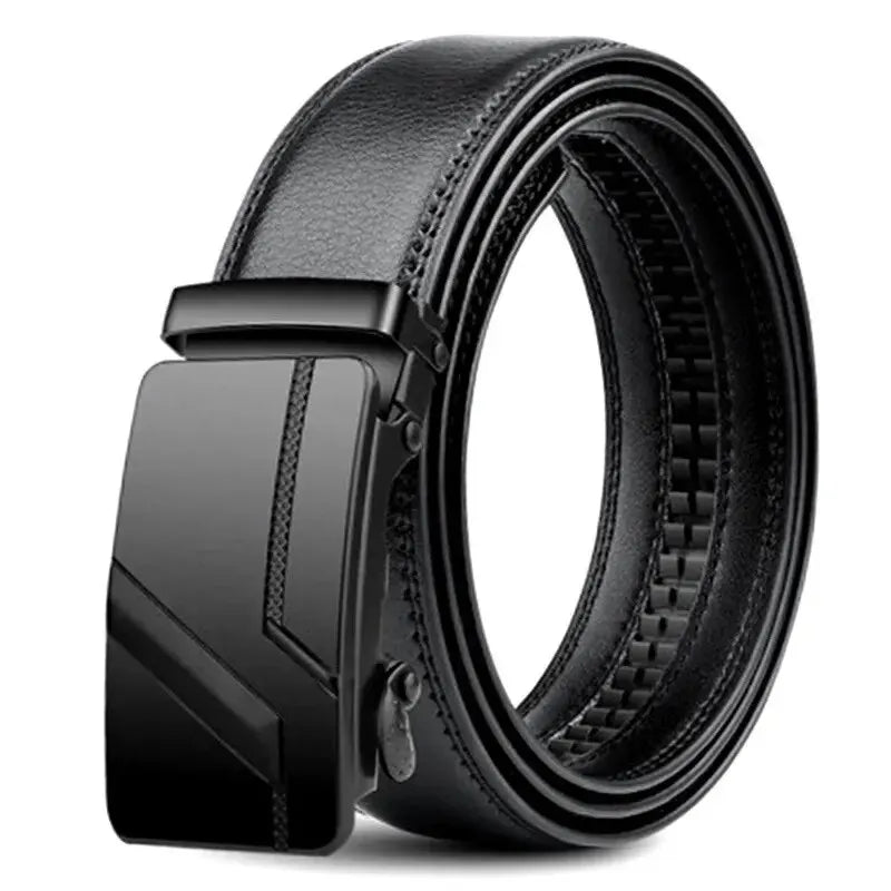 Men's PU Leather Belt with Metal Buckle — 3.5 cm (1.4 in) Wide Dress & Casual Belt for Jeans and Cargo Pants