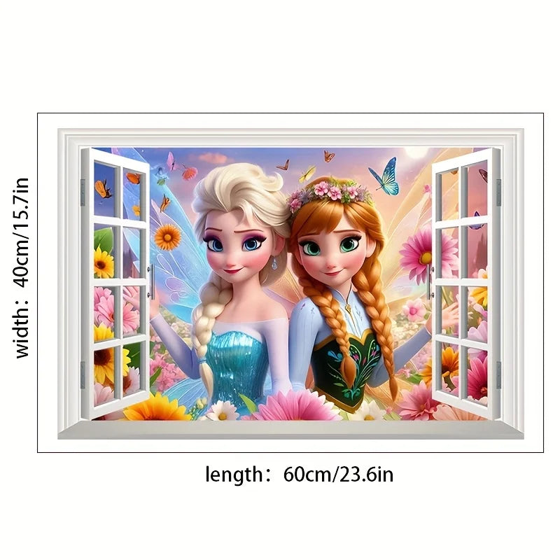 Princess Castle Wall Sticker | Magical Window Design for Kids Rooms