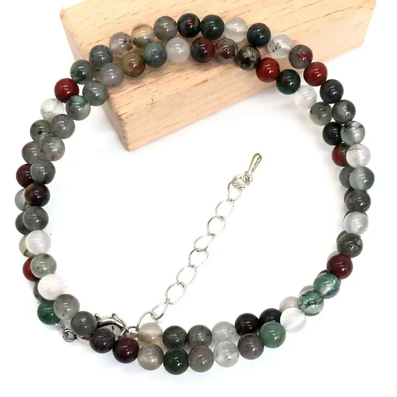 4mm Natural Stone Choker Necklace | Bohemian Crystal Collar Jewelry for Women