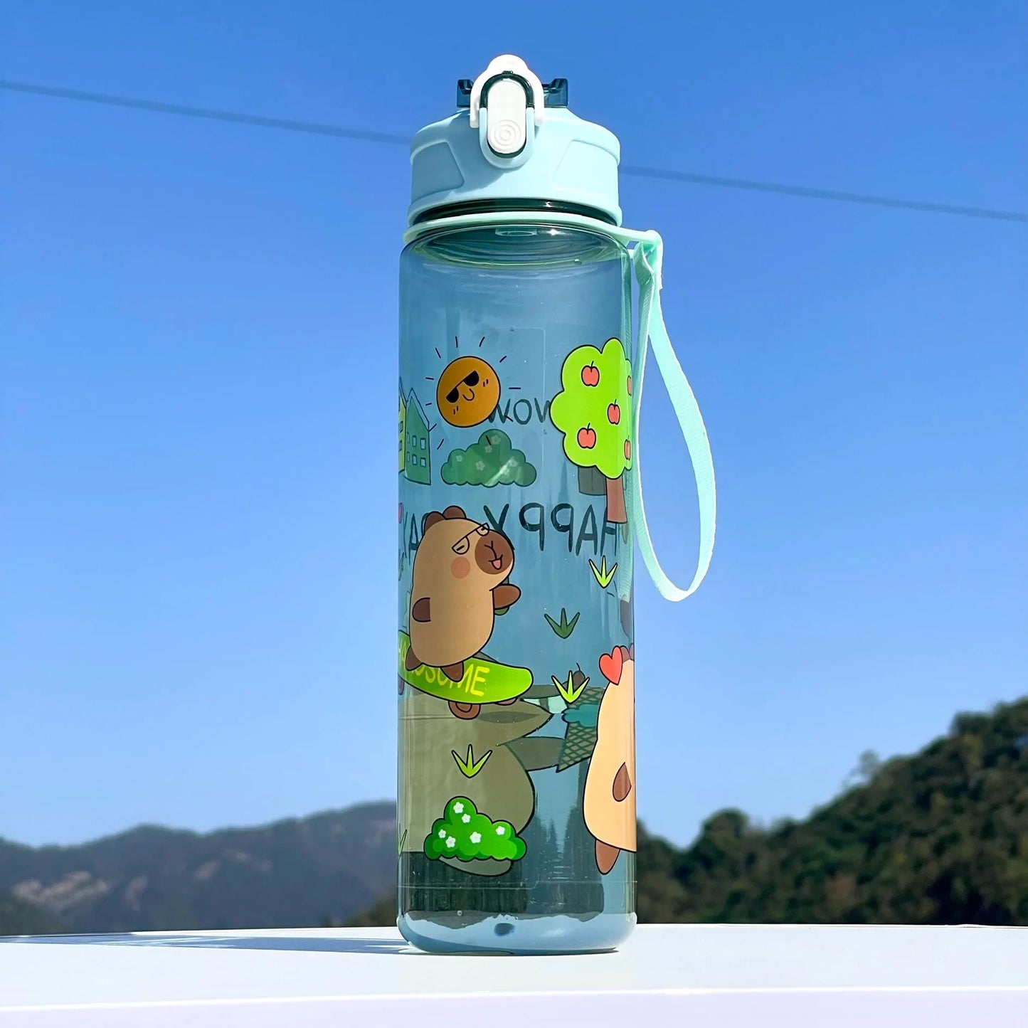 Kapibala Straw Cup 800ml | Large Capacity Portable Water Bottle for Sports and Outdoor