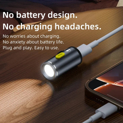 Mini High Brightness LED Flashlight | Type C Rechargeable Travel Torch