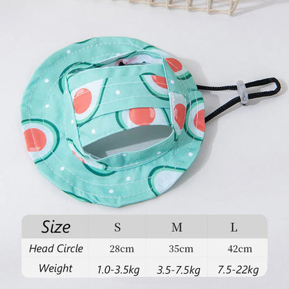 Cute Print Dog Hat for Small Medium Dogs | Adjustable Pet Cap for Pug Corgi Dachshund
