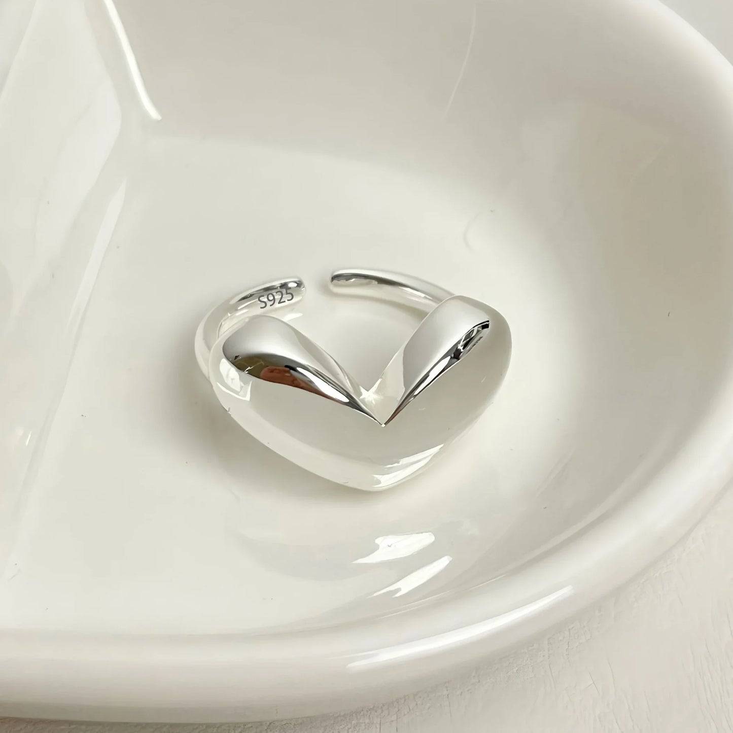 925 Sterling Silver Frosting Geometry Ring | Textured Wide Band for Women
