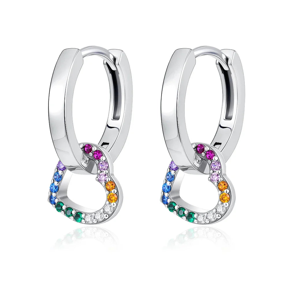 925 Sterling Silver Cherry Butterfly Shining Zircon Stud Earrings | Women's Holiday Charm Jewelry