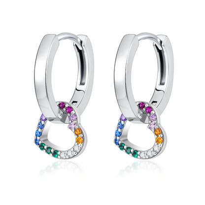 925 Sterling Silver Cherry Butterfly Shining Zircon Stud Earrings | Women's Holiday Charm Jewelry