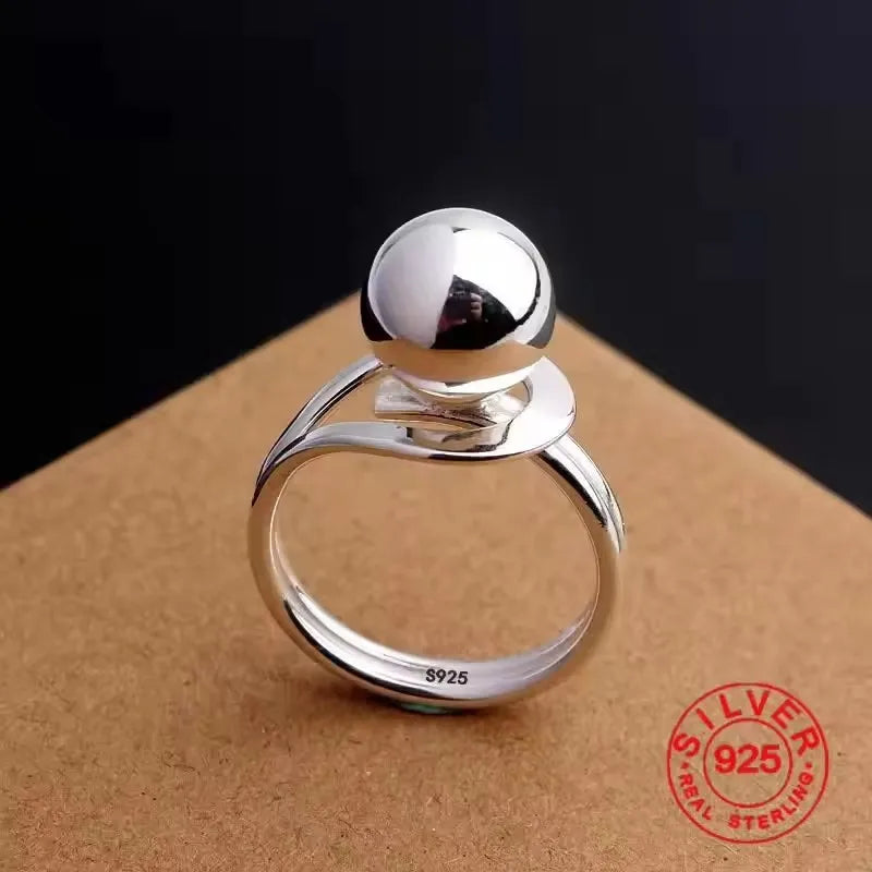 VENTFILLE 925 Sterling Silver Adjustable Rings | Vintage Hip Hop Couples Jewelry