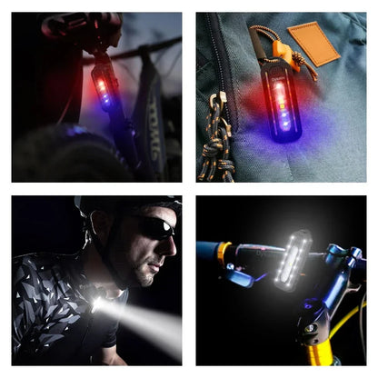 USB Rechargeable LED Flashlight with Shoulder Clip and Warning Flashing Light | Keychain Work Light