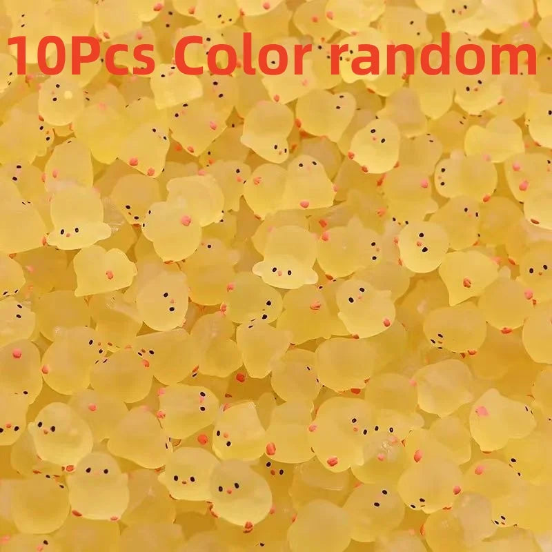Mini Fluorescence Chicken Moss Toy Set | Glow in the Dark Fairy Garden Miniatures