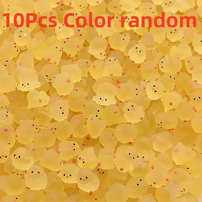 Mini Fluorescence Chicken Moss Toy Set | Glow in the Dark Fairy Garden Miniatures