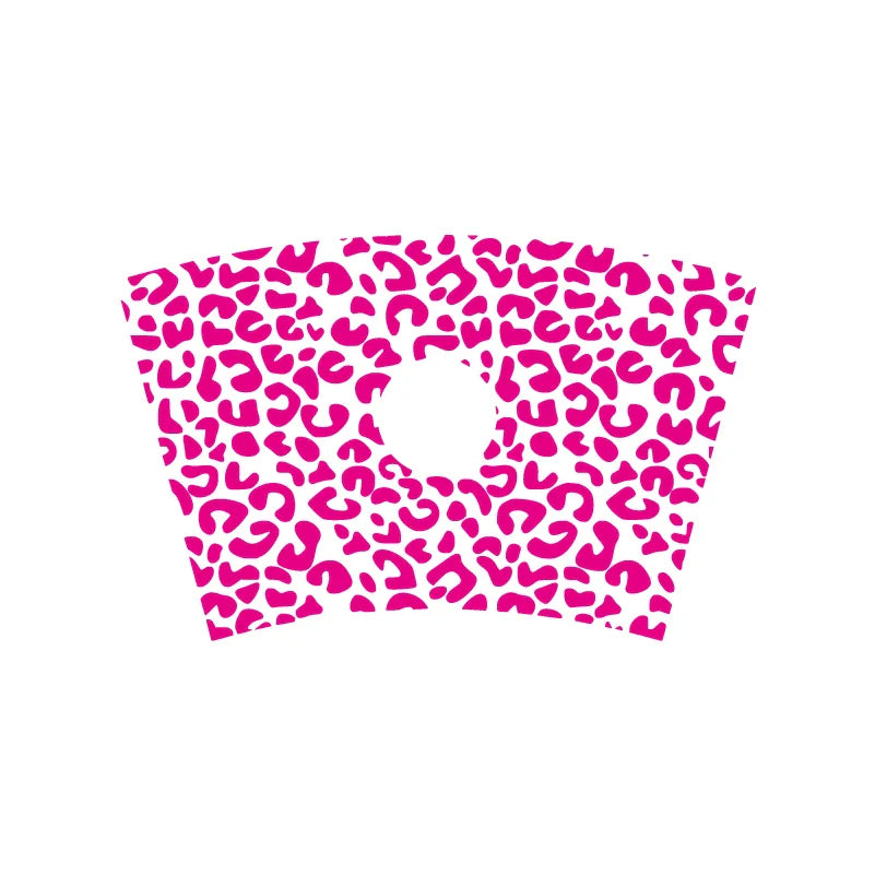 Leopard Pattern Full Wrap Vinyl Sticker for 24 oz Cold Cup | Cheetah Coffee Cup Decal