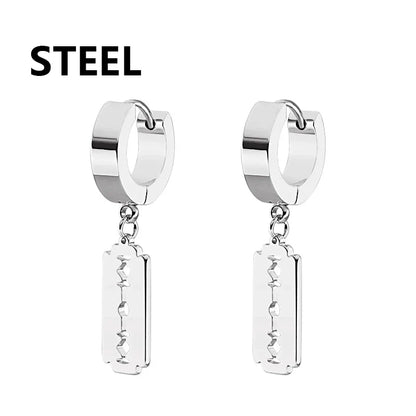 Black Cross Earrings for Men Women | Stainless Steel Punk Studs