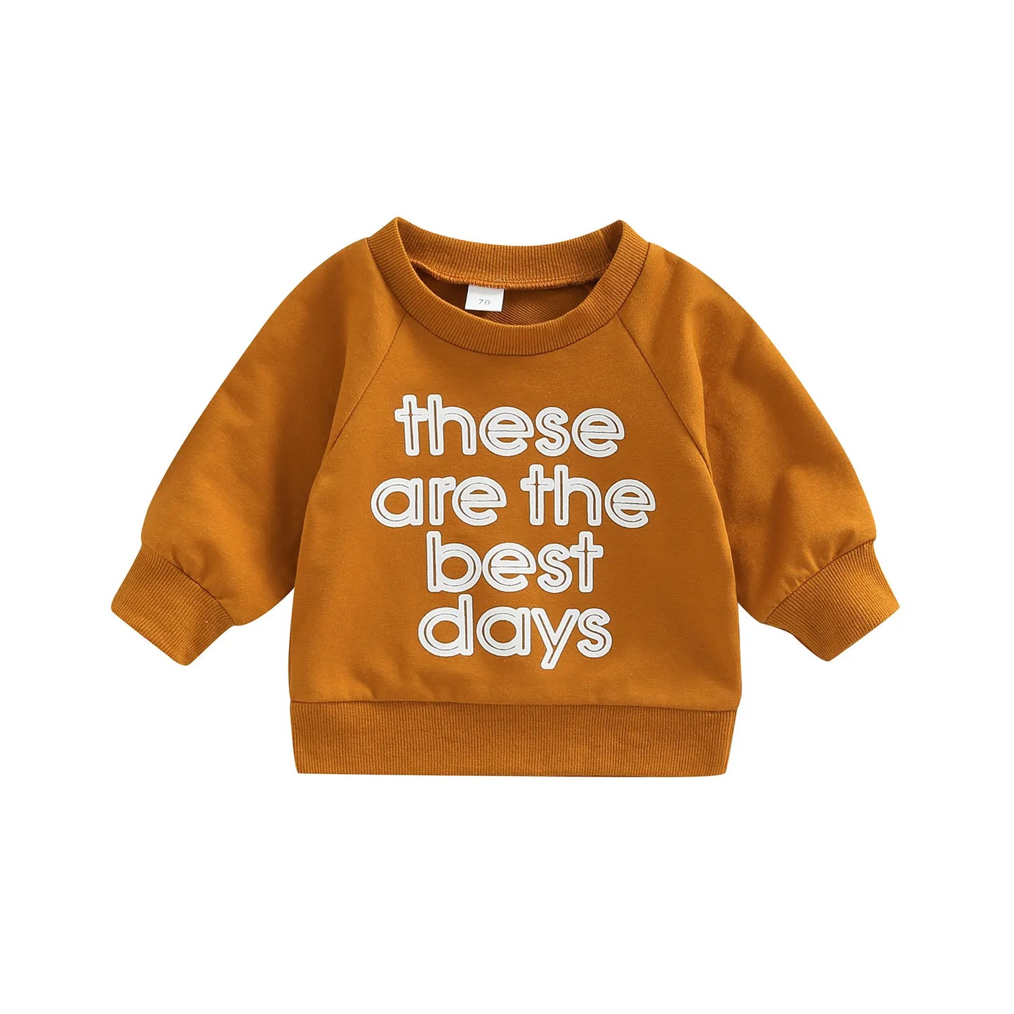 Baby Long Sleeve Letter Print Sweatshirt | Soft Cotton Blend Pullover for Girls