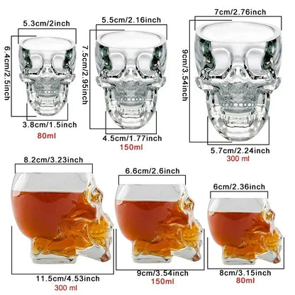 Halloween Household Skull Head Glass Teacup  Transparent Crystal Coffee Juice Mug Drinking Bar Club Whiskey Wine Beer Cup