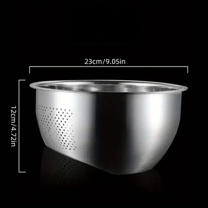 Kitchen Strainer, Stainless Steel Colander Rice Washer Vegetable Fruit Washing Bowls for Cleaning , Rice, and , Kitchen Tools