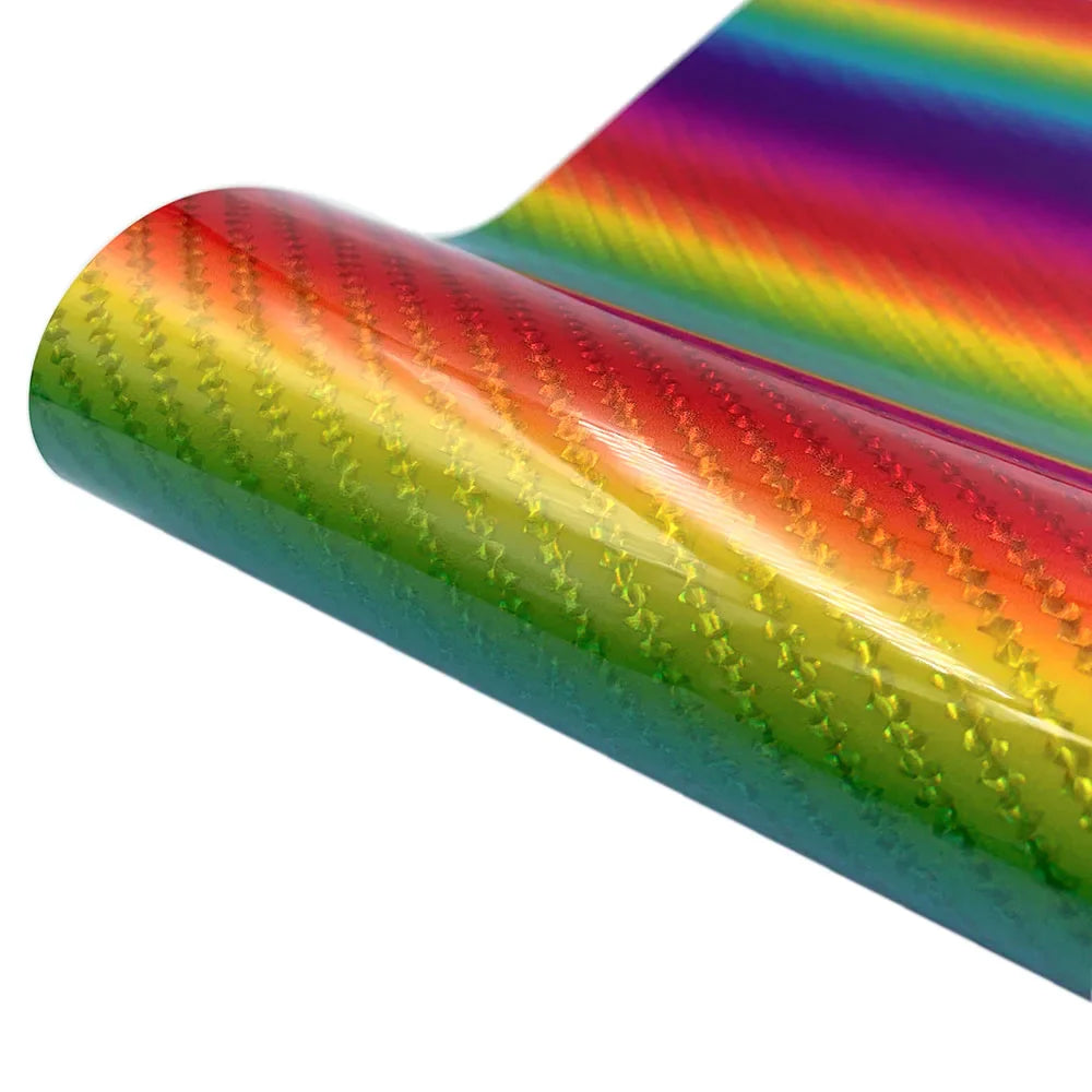 Rainbow Gradient Adhesive Craft Vinyl Sheet | Self-Adhesive Decal for DIY Crafts, Walls, Windows, Cars, Mugs, and Christmas Decorations