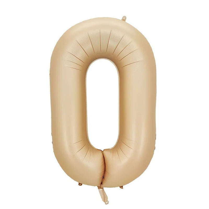 Cream Foil Number Balloons 1-9 Set | Large Digital Birthday Party Decor