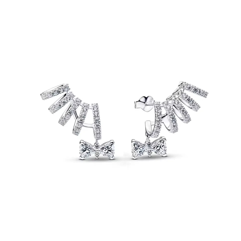 925 Silver Heart and Butterfly Stud Earrings | Elegant Fine Jewelry Gift for Women