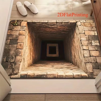 VIKAMA 2D Optical Illusion Endless Cave Design Doormat Rug For Bedroom Carpet For Live Room Floor Mat Welcome Mat Home Decor