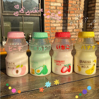 480ml Plastic Cute Yogurt Water Bottle | Yakult Shape Kawaii Milk Carton Shaker