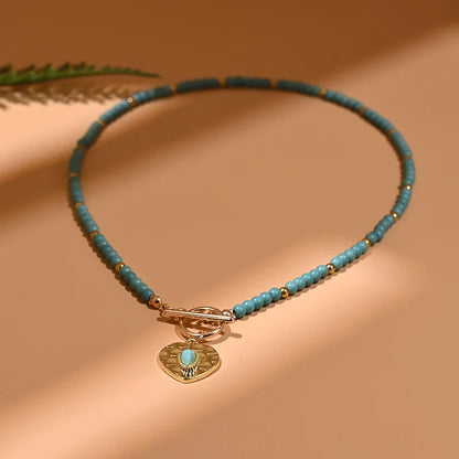 Colorful Stone Choker Necklace | Round Evil Charm Pendant for Women