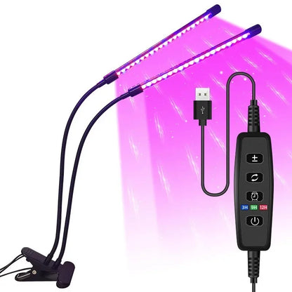 LED Plant Growth Light with 10 Levels Adjustable Brightness Full Spectrum 3H/9H/12H Timed Indoor Garden Vegetable Growth Light
