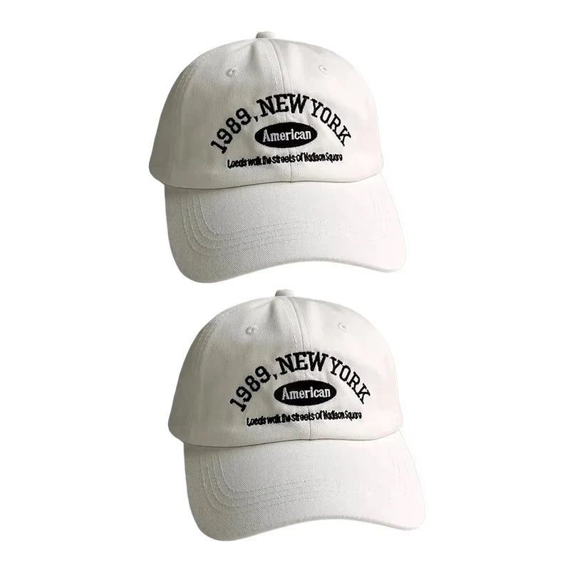 Korean Retro Embroidered Letter Baseball Cap - Unisex Casual Sun Protection Hat
