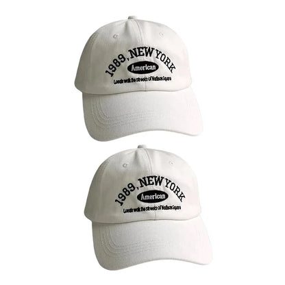 Korean Retro Embroidered Letter Baseball Cap - Unisex Casual Sun Protection Hat