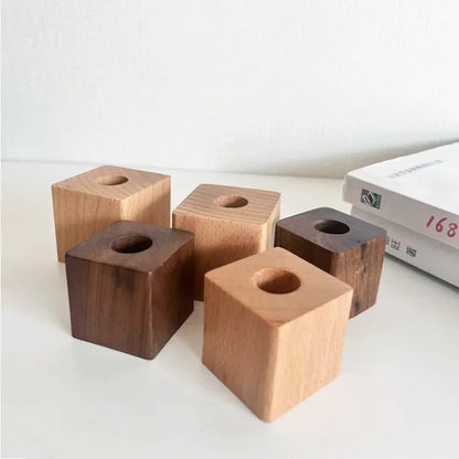 Creative Wooden Pen Holder Office Desktop Storage Ornaments Minimalist Furnishings Office Supplies Multifunction Storage Box