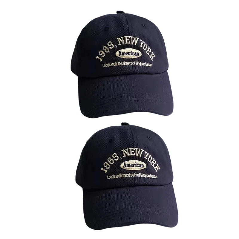 Korean Retro Embroidered Letter Baseball Cap - Unisex Casual Sun Protection Hat