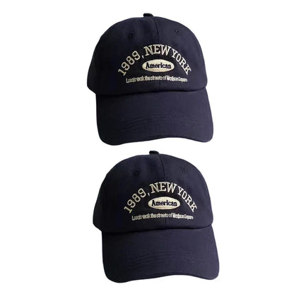 Korean Retro Embroidered Letter Baseball Cap - Unisex Casual Sun Protection Hat