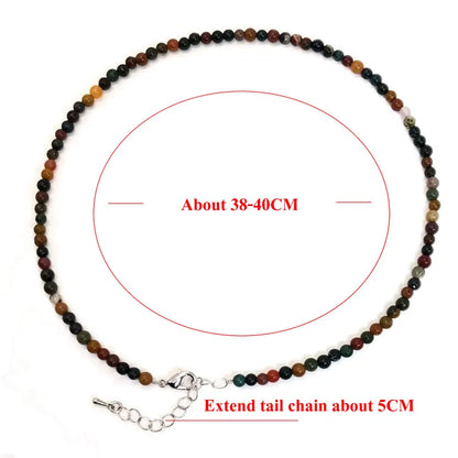 4mm Natural Stone Choker Necklace | Bohemian Crystal Collar Jewelry for Women