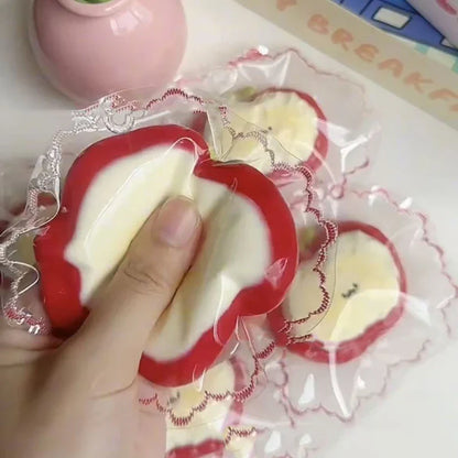 Red Apple Strawberry Egg Tart Stress Relief Toy | Squeeze Toy for Anxiety