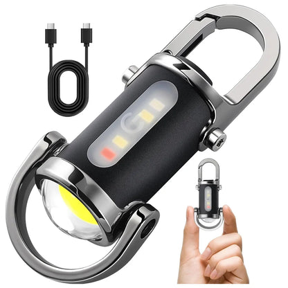 COB LED Flashlight Keychain | USB Rechargeable Waterproof Mini Flashlight