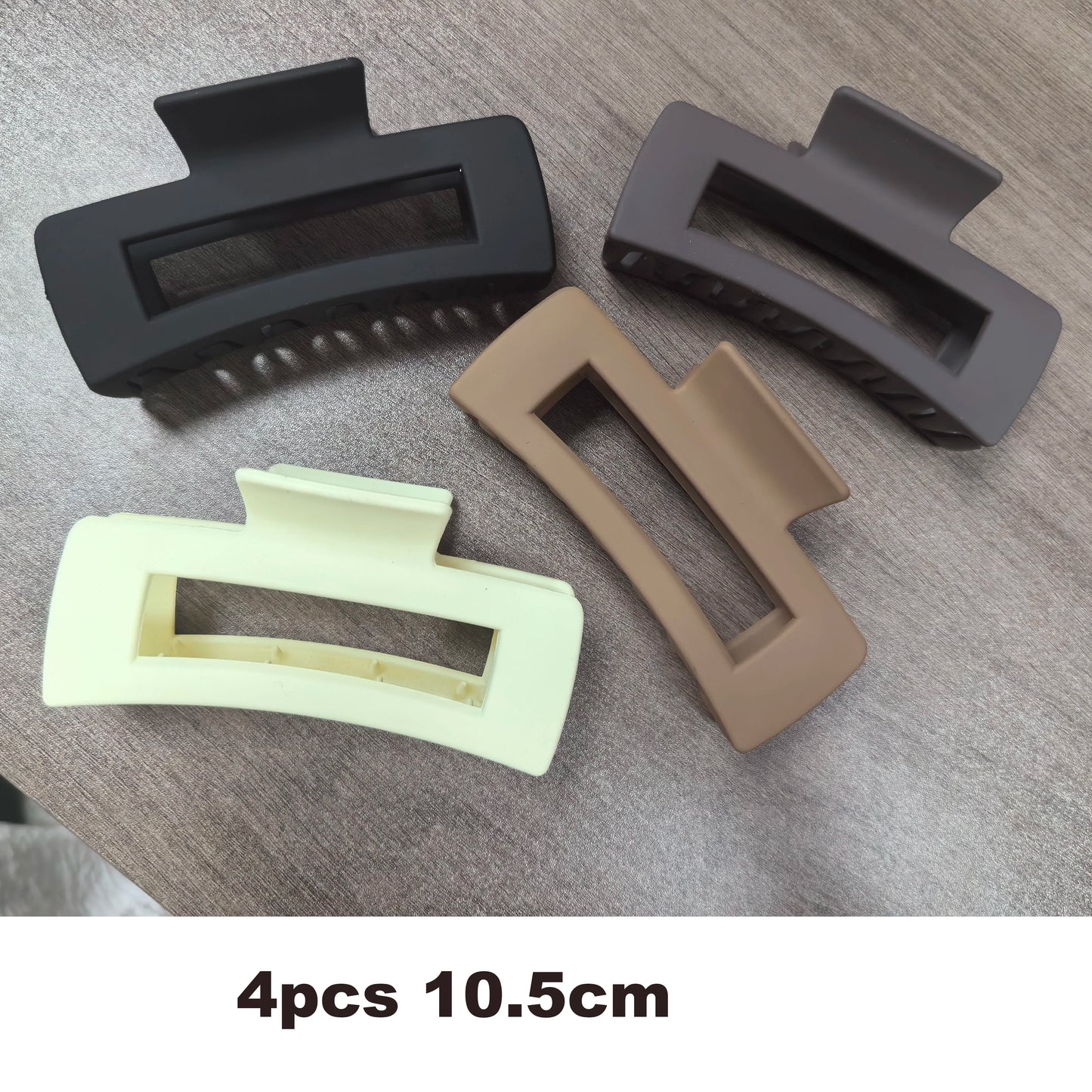 4-Pack Extra-Large Shark Jaw Hair Claw Clips - Non-Slip Hold for Thick Hair, Solid Color Hair Accessories