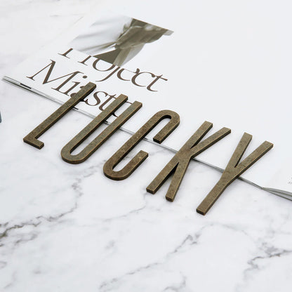 Bronze Self Adhesive House Number Metal English Alphabet Letters for Apartment Room Door Plate Table Mailbox Number Stickers 7cm