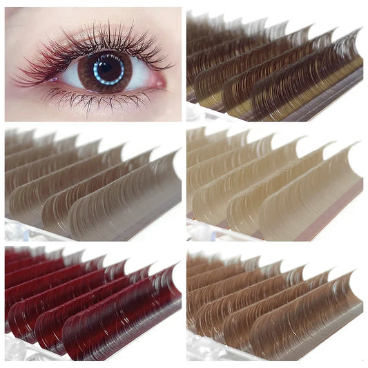NATUHANA Caramel Colored Lashes | Individual Faux Mink Eyelashes