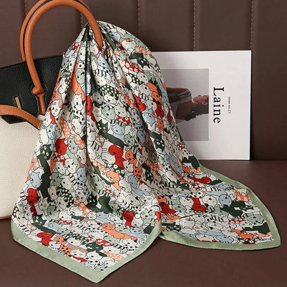 Luxury Satin Silk Square Scarf – Shawl, Hijab & Fashion Wrap 2023