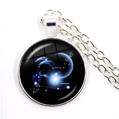Zodiac Necklace Silver Plated | 12 Constellation Pendant Jewelry