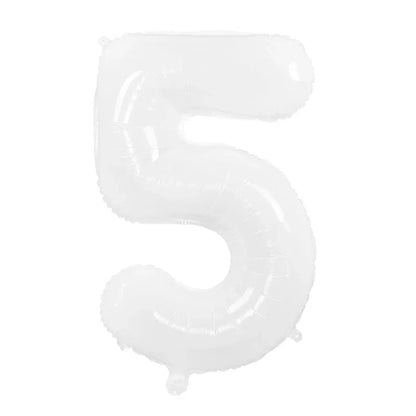 Cream Foil Number Balloons 1-9 Set | Large Digital Birthday Party Decor